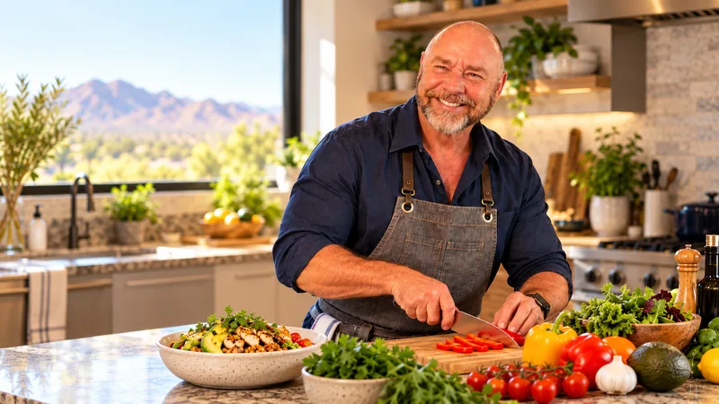 A bright kitchen with fresh whole foods prepared on the counter
